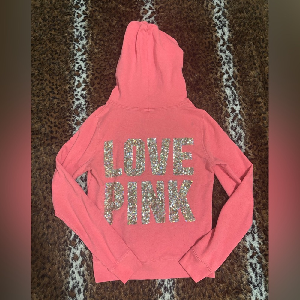 PINK Victoria's Secret Y2K/Early 2010s Hoodie - Sparkling Coral